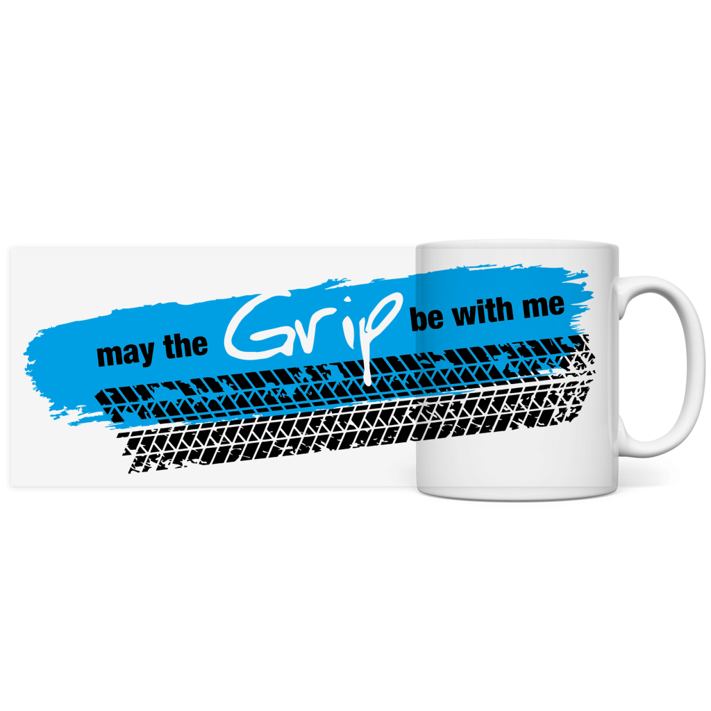 Panorama Tasse Grip Englisch Hellblau