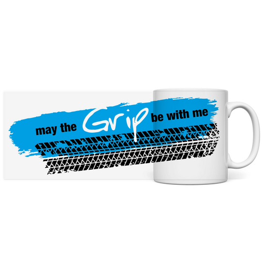 Panorama Tasse Grip Englisch Hellblau