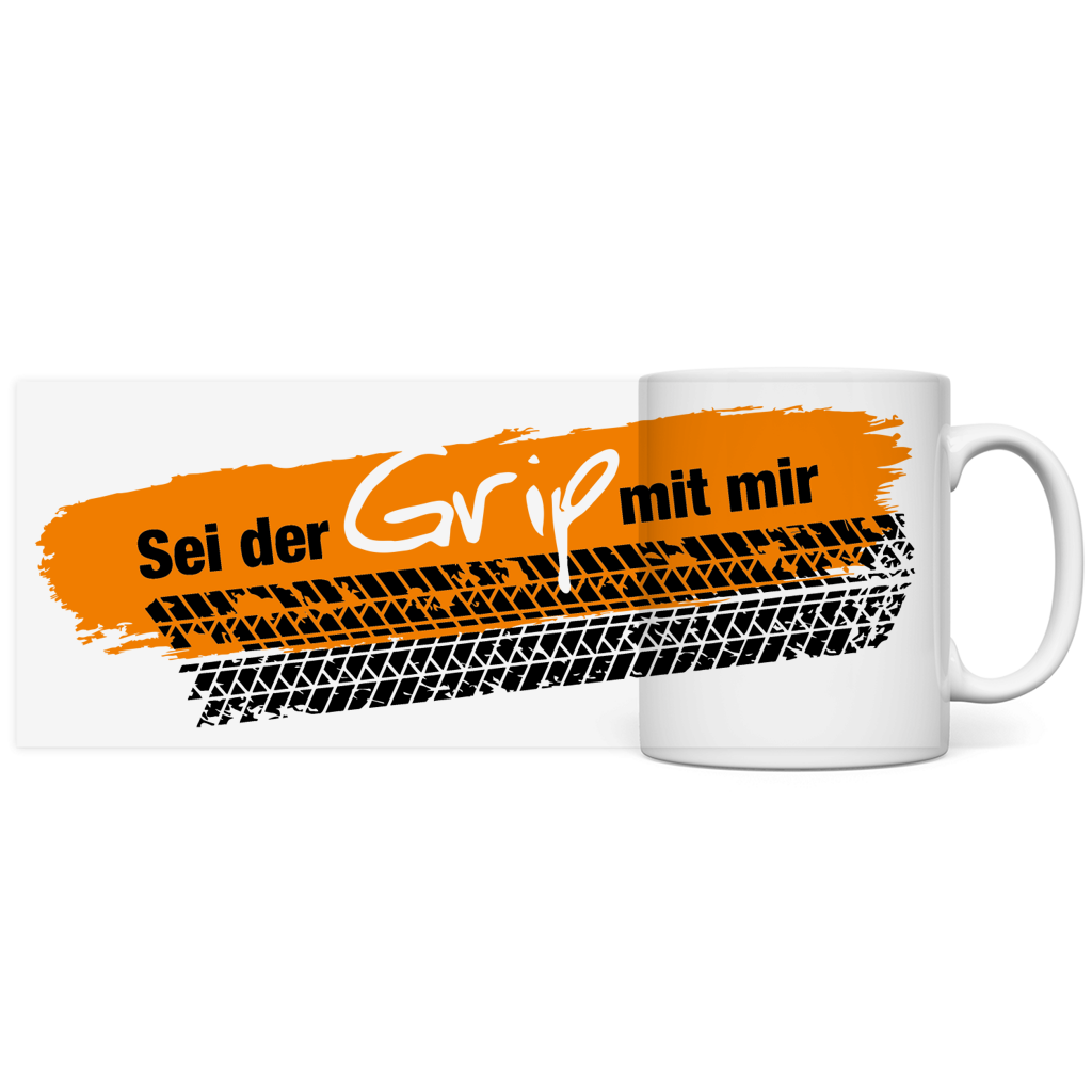 Panorama Tasse Grip Deutsch Orange
