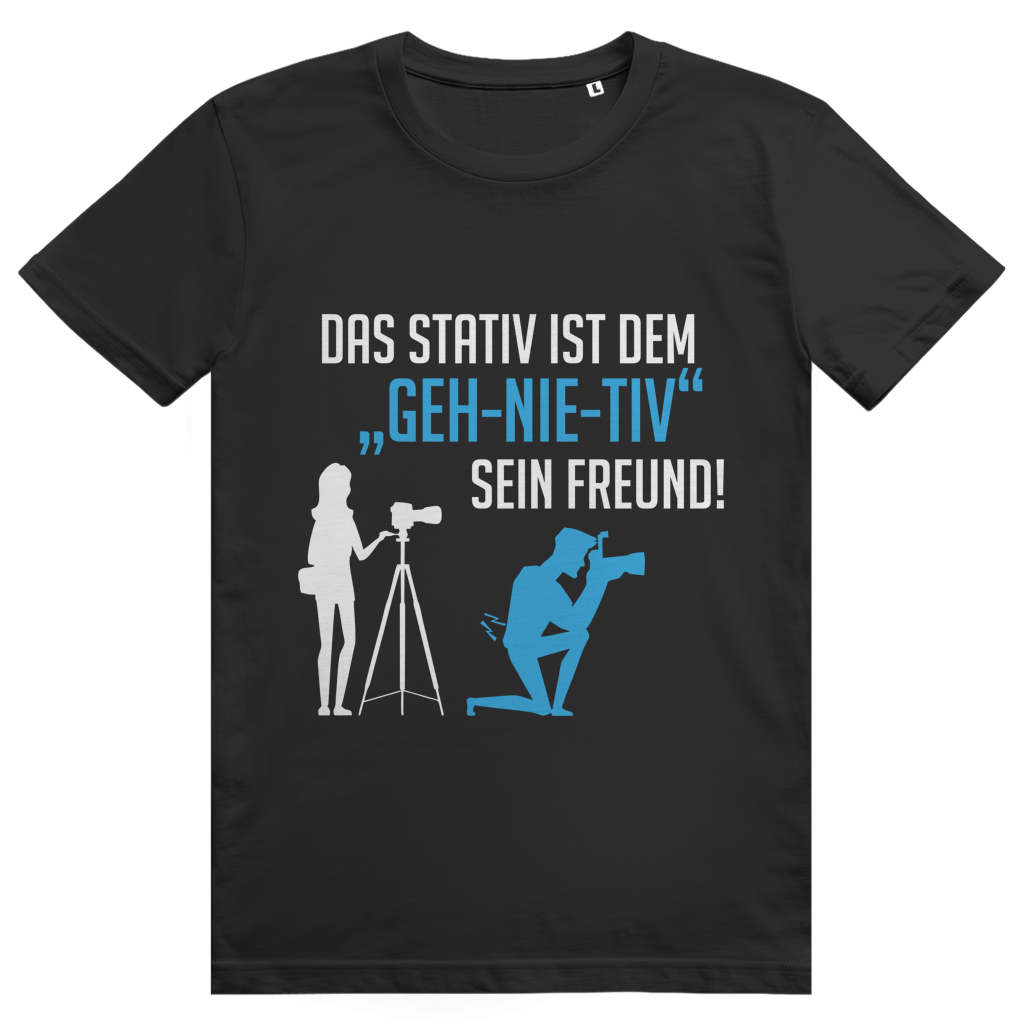 T-Shirt Stativ "geh-nie-tiv" Blau