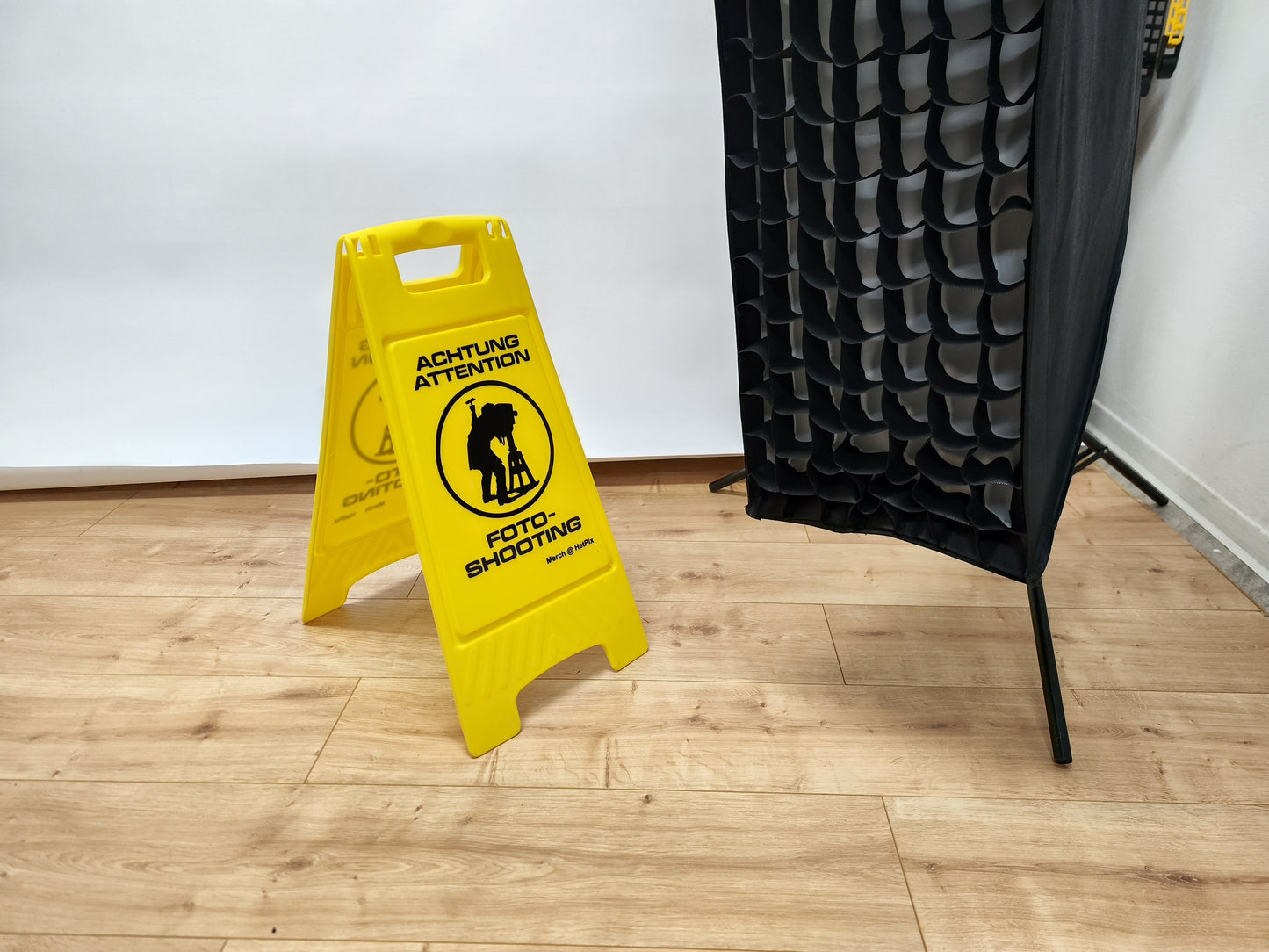 Warn-Aufsteller gelb "Achtung Fotoshooting"